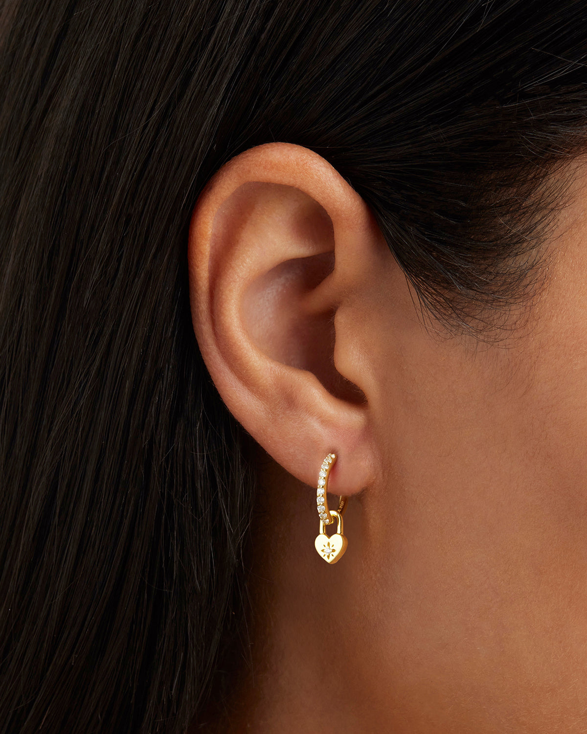 18k Gold Vermeil Love Unlocked Padlock Hoops – by charlotte