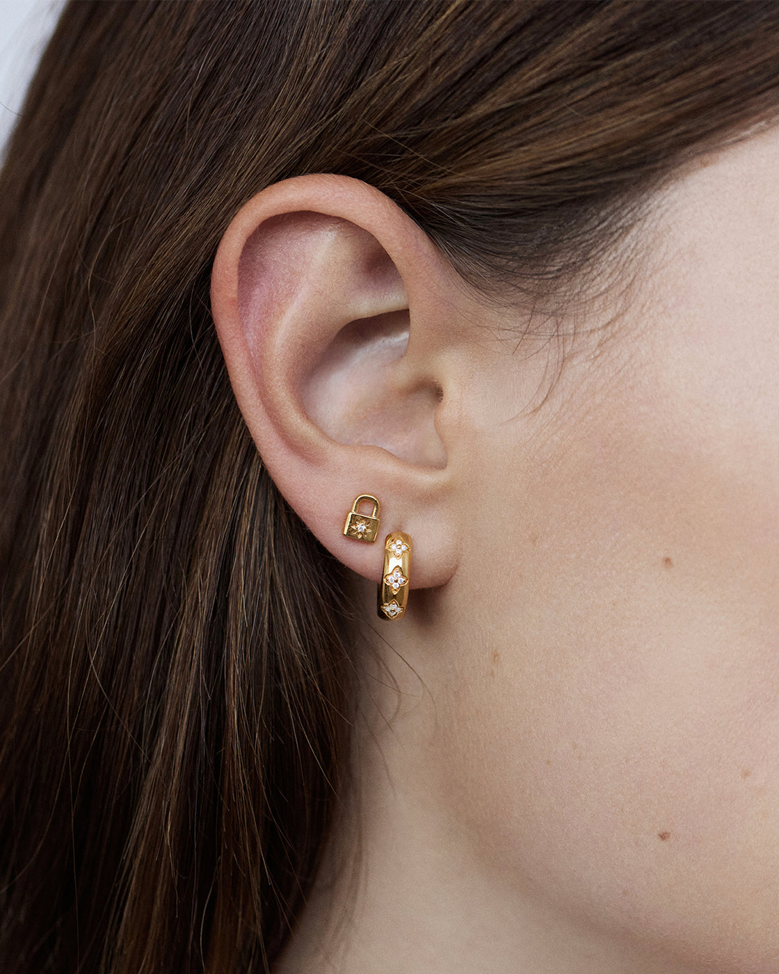 BLOOM WITHIN LOTUS STUD EARRINGS - 18K GOLD VERMEIL