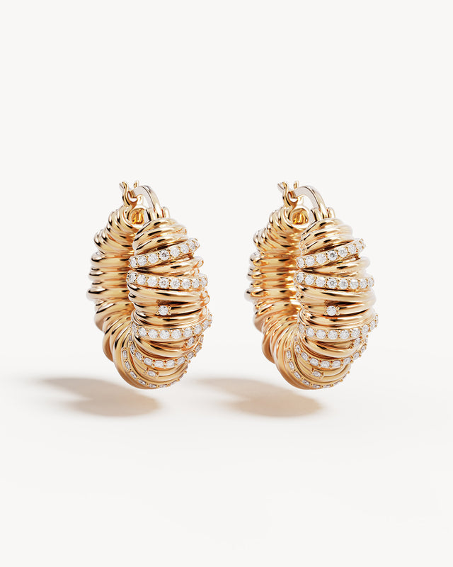 18k Gold Plated Woven Magic Hoops