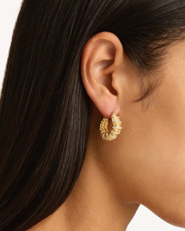 18k Gold Plated Woven Magic Hoops