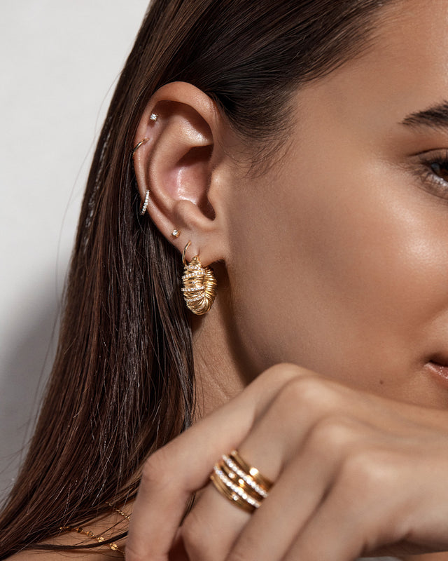 18k Gold Plated Woven Magic Hoops
