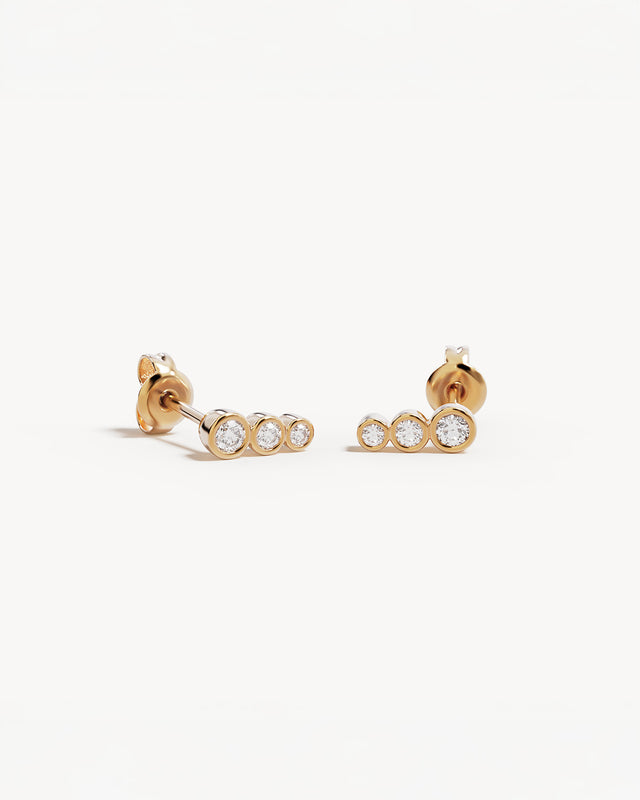 18k Gold Plated Crystal Dew Stud Earrings