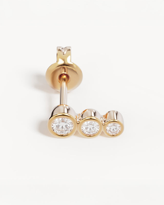 18k Gold Plated Crystal Dew Stud Earrings