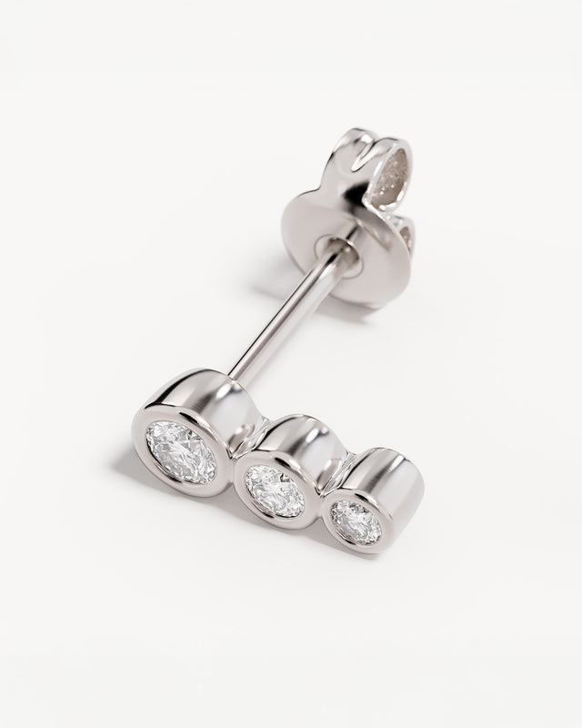 Sterling Silver Crystal Dew Stud Earrings