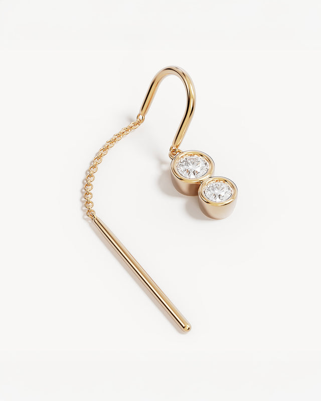 18k Gold Plated Crystal Dew Thread Earrings
