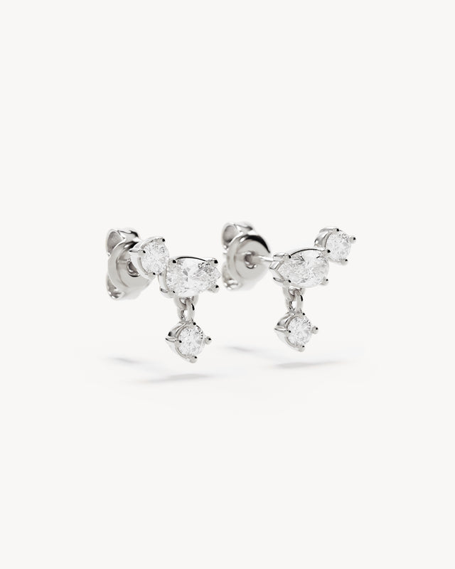 Sterling Silver No Rain, No Flowers Stud Earrings