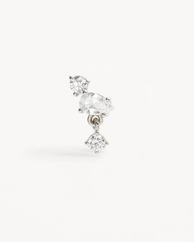 Sterling Silver No Rain, No Flowers Stud Earrings