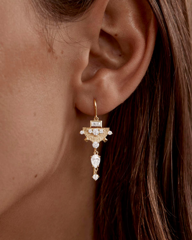 18k Gold Vermeil Lotus Rain Thread Earrings