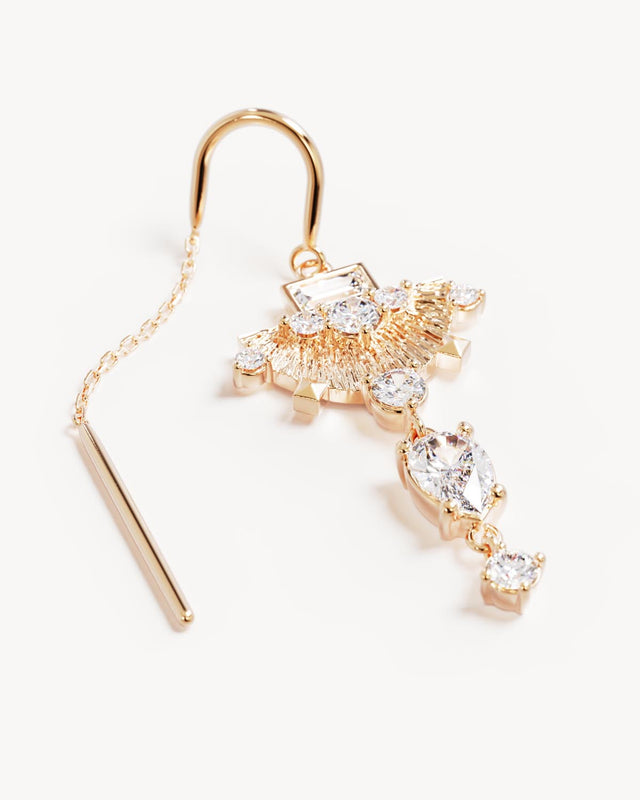 18k Gold Vermeil Lotus Rain Thread Earrings