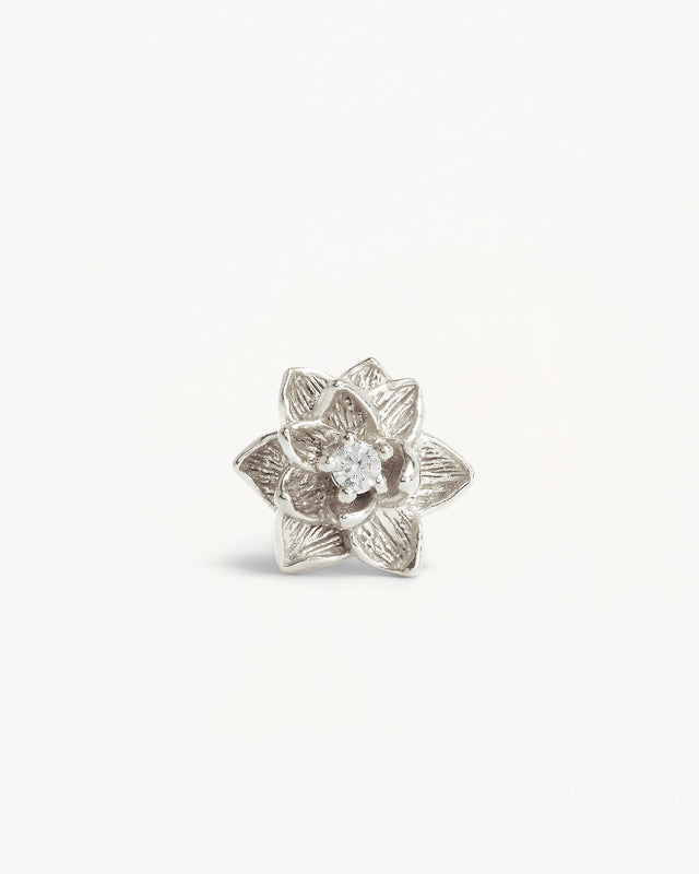 Sterling Silver Bloom Within Lotus Stud Earrings