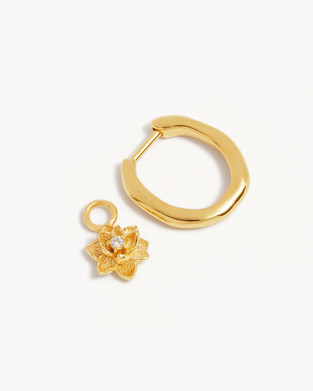 18k Gold Vermeil Bloom Within Lotus Hoops