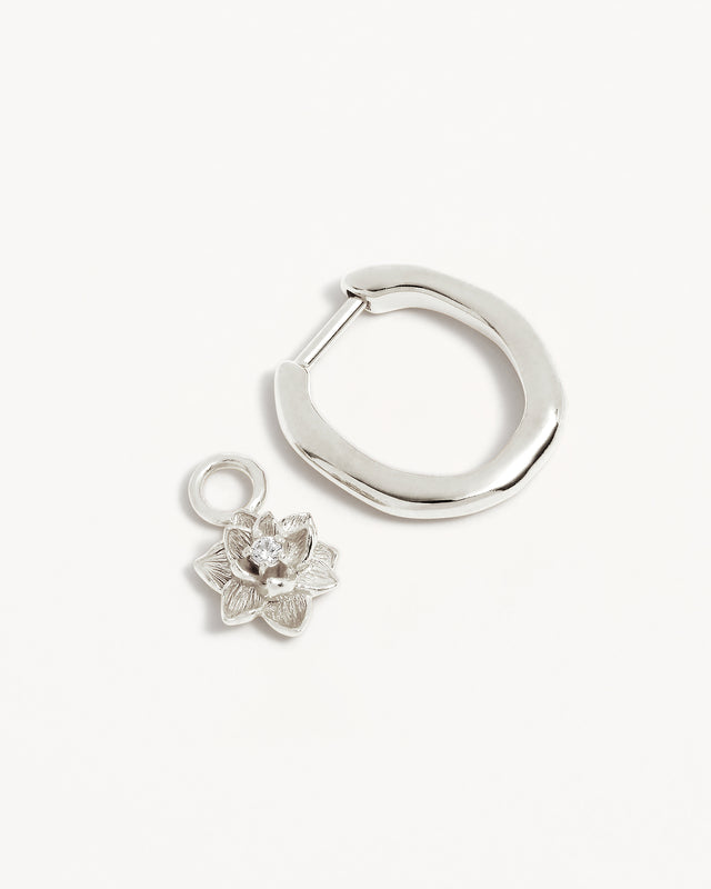 Sterling Silver Bloom Within Lotus Hoops