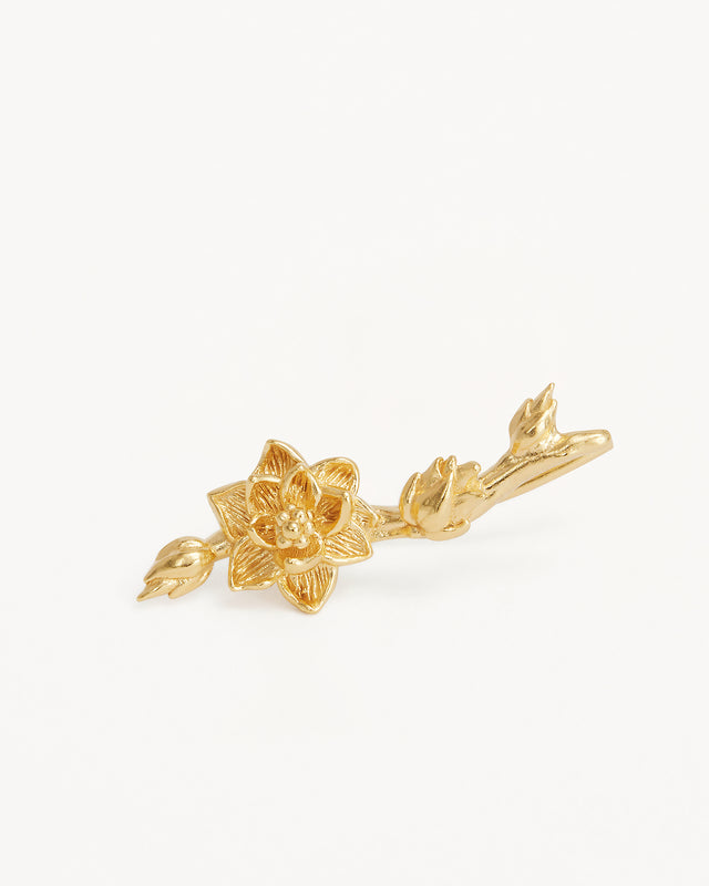 18k Gold Vermeil Bloom Within Lotus Ear Crawlers