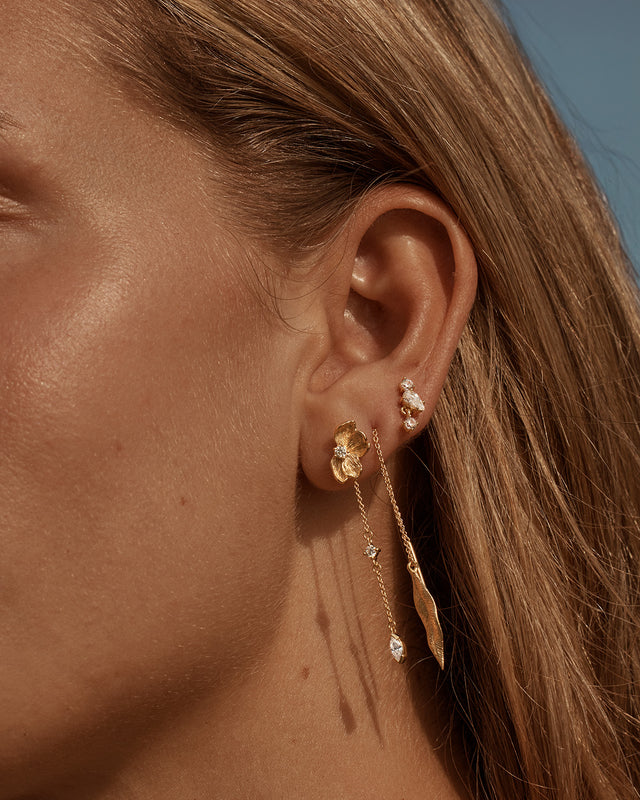 18k Gold Vermeil Serene Lotus Chain Earrings