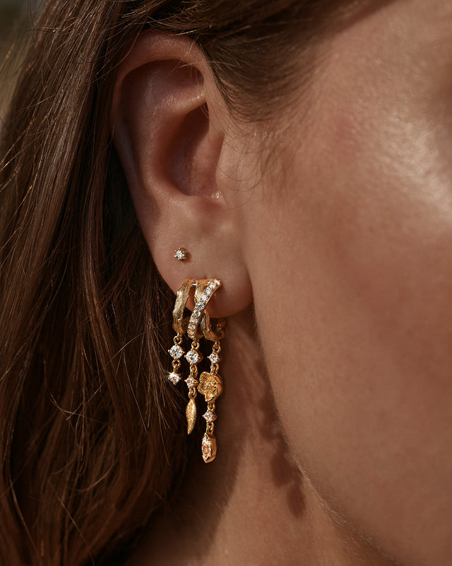 18k Gold Plated Radiant Bloom Illusion Hoops