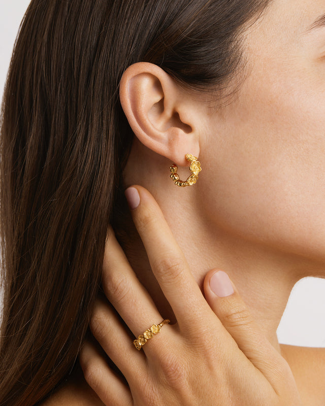 18k Gold Vermeil Bloom With Grace Hoops