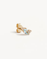 14k Solid Gold By Your Side Sapphire Single Earring - Right