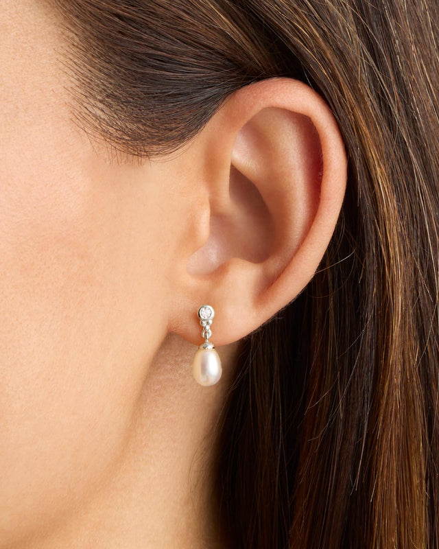 Sterling Silver Lunar Light Stud Earrings