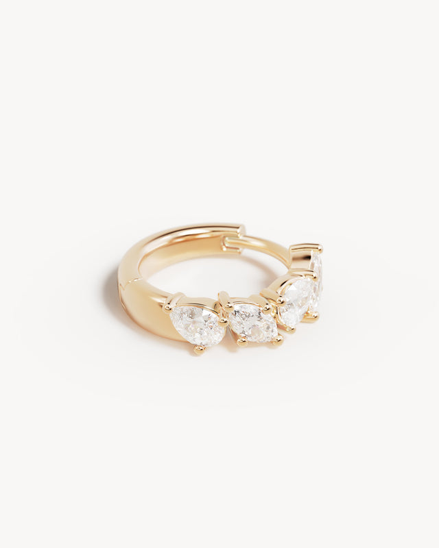 9k Solid Gold Whispering Petals 0.3ct Lab-Grown Diamond Hoop Earring