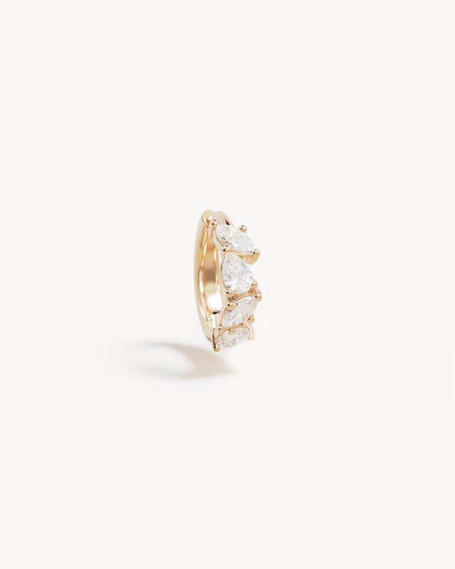 9k Solid Gold Whispering Petals 0.3ct Lab-Grown Diamond Hoop Earring