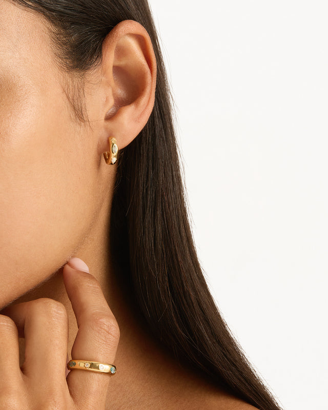 18k Gold Vermeil Hope and Protection Hoops