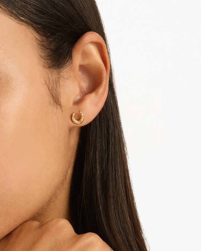18k Gold Vermeil Lucky Horseshoe Stud Earrings