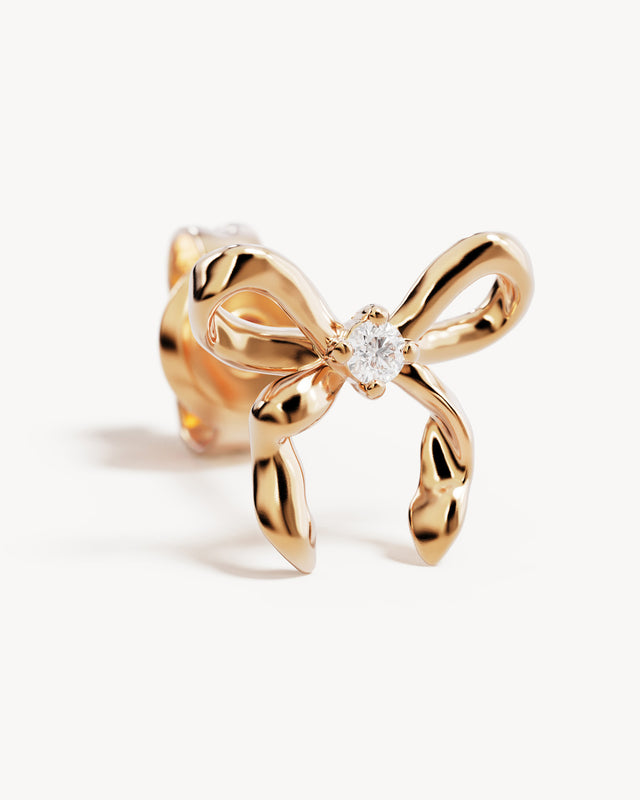 18k Gold Vermeil Forever More Bow Stud Earrings