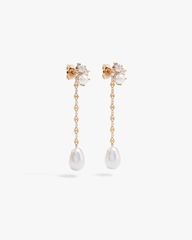 18k Gold Vermeil Love in Stillness Pearl Drop Earrings