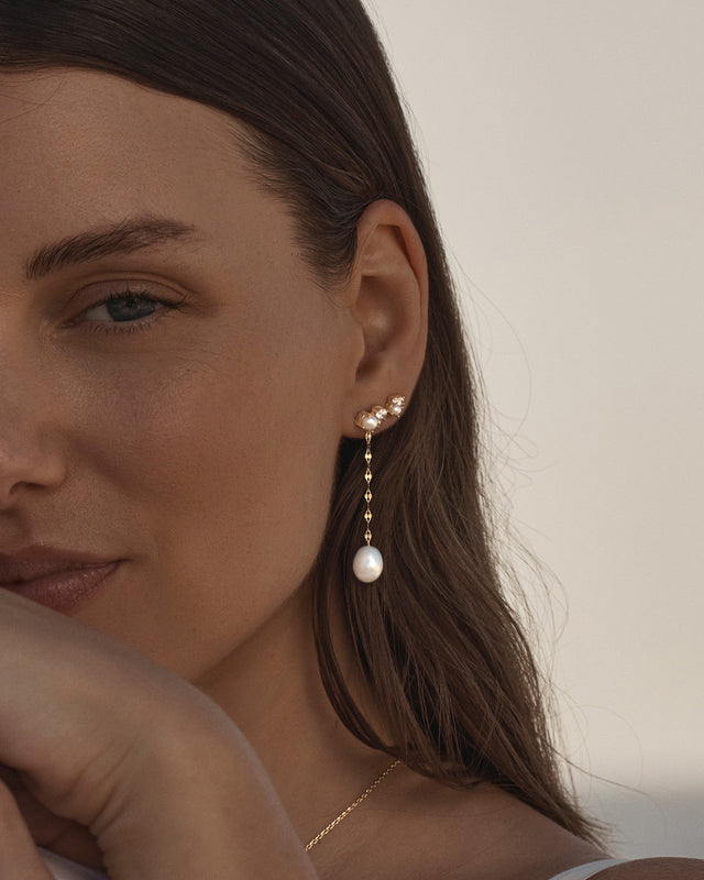 18k Gold Vermeil Love in Stillness Pearl Drop Earrings