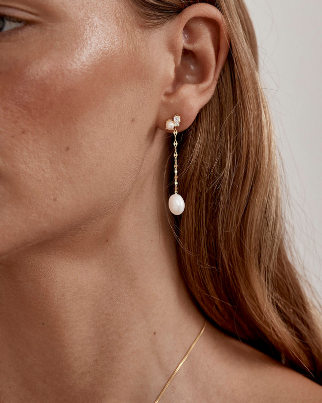 18k Gold Vermeil Love in Stillness Pearl Drop Earrings