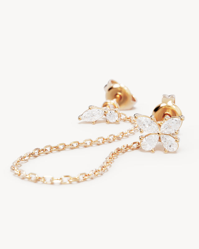 18k Gold Vermeil Dancing in the Wind Chain Earrings