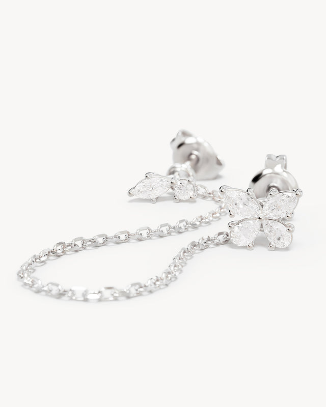 Sterling Silver Dancing in the Wind Chain Earrings