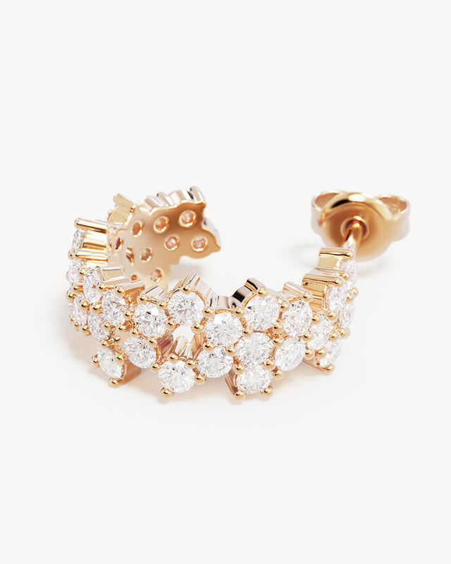 18k Gold Plated Crystal Dust Hoops