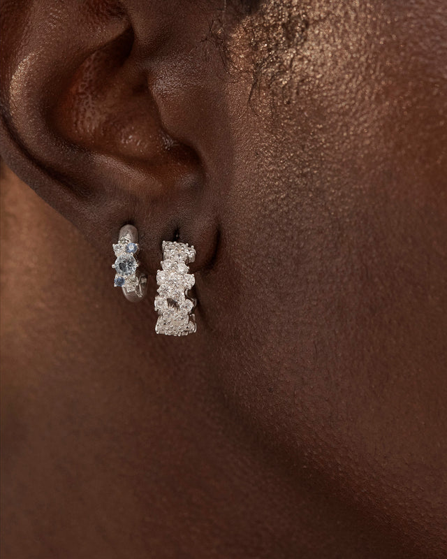 Sterling Sliver Crystal Dust Hoops