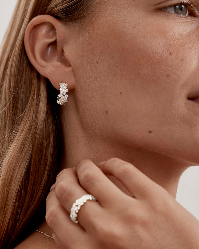 18k Gold Plated Crystal Dust Hoops