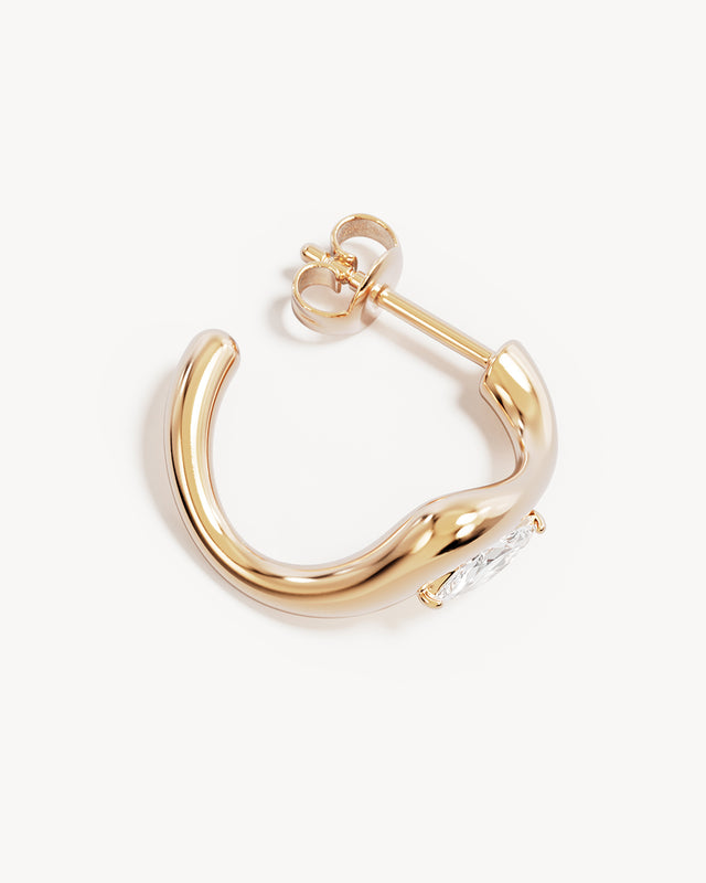 18k Gold Vermeil Crystal Wings Hoops