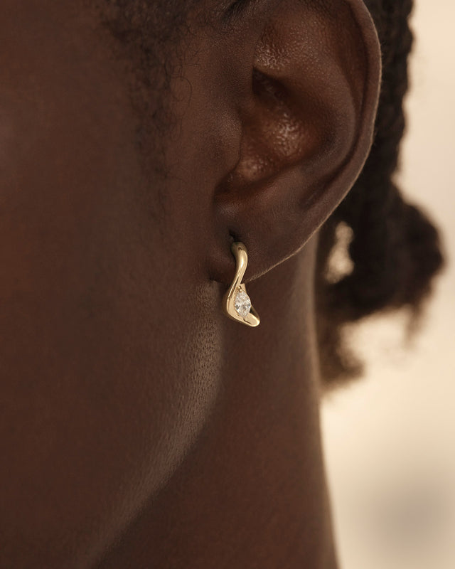 18k Gold Vermeil Crystal Wings Hoops