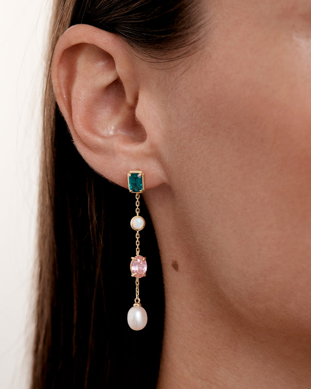 18k Gold Plated You Are Infinite Drop Chain Earrings