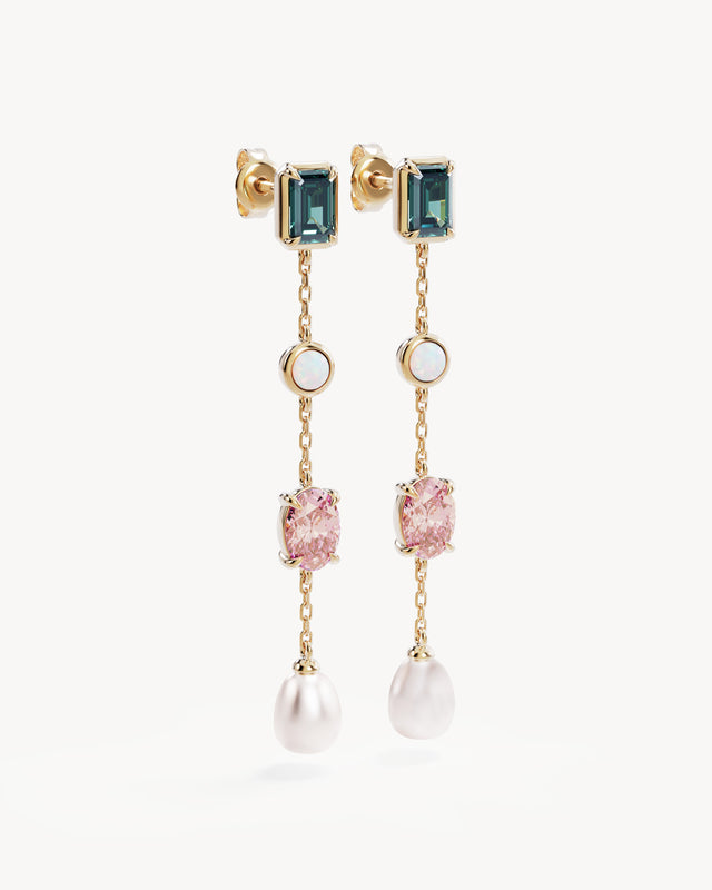 18k Gold Plated You Are Infinite Drop Chain Earrings