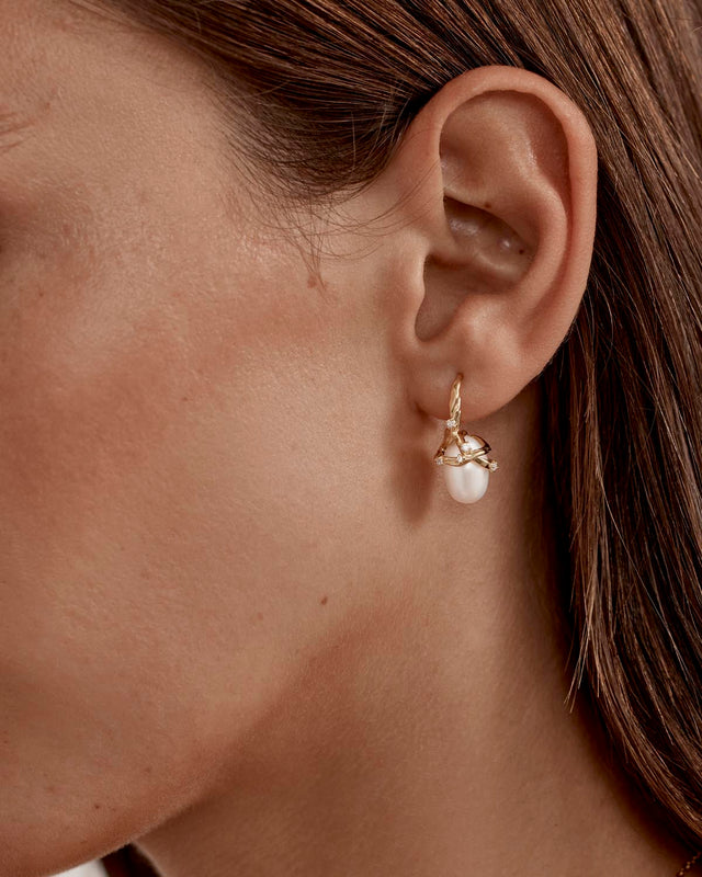 18k Gold Vermeil Dive Into Serenity Pearl Earrings