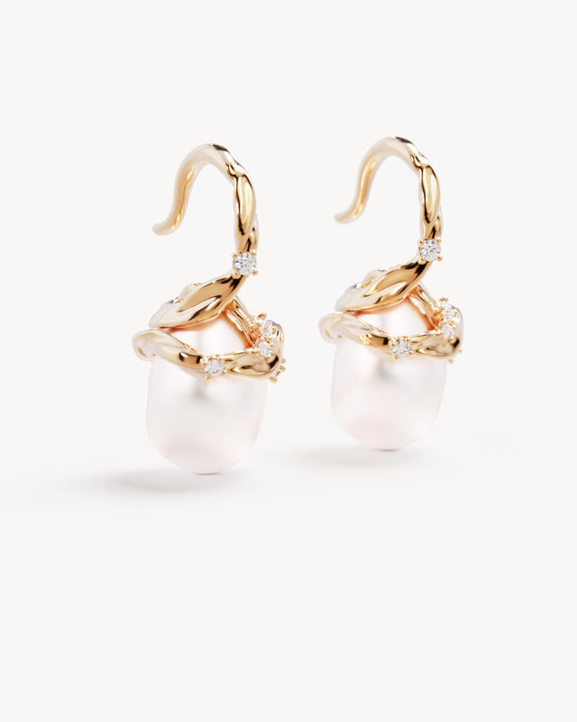 18k Gold Vermeil Dive Into Serenity Pearl Earrings