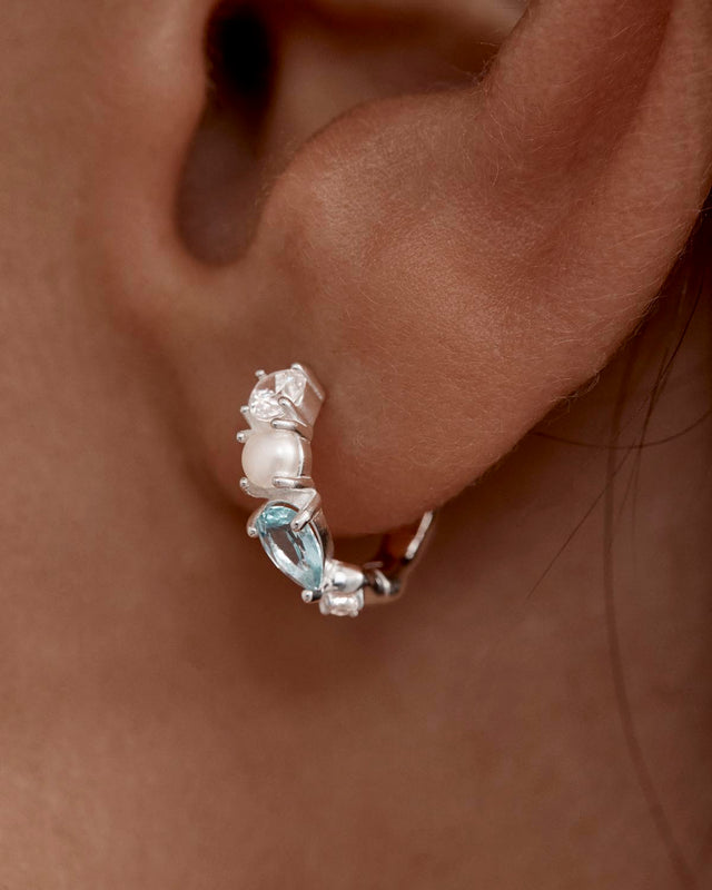 Sterling Silver Breath in Stillness Hoops