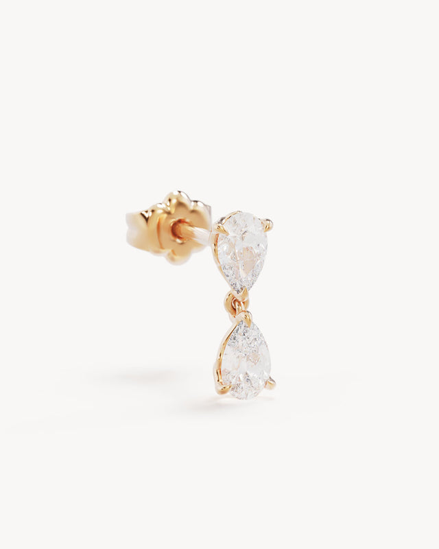 14k Solid Gold Held in Love Lab-Grown Diamond Drop Earring