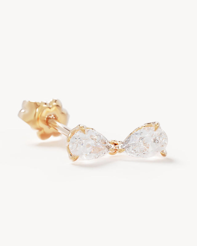 14k Solid Gold Held in Love Lab-Grown Diamond Drop Earring