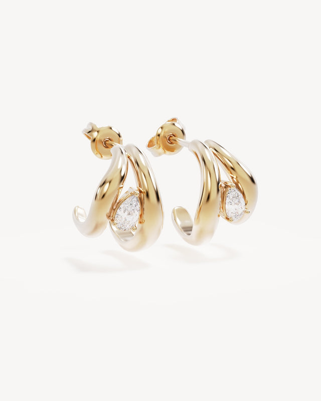 18k Gold Vermeil Celestial Path Hoops