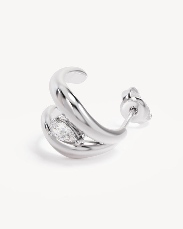 Sterling Silver Celestial Path Hoops