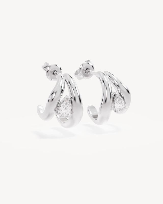 Sterling Silver Celestial Path Hoops