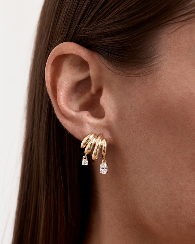 18k Gold Plated In the Stars Illusion Hoops