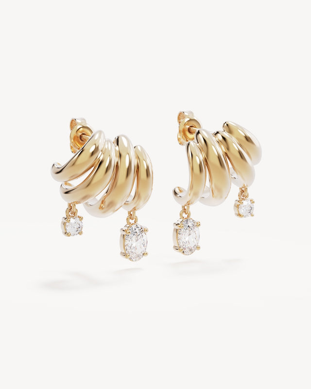 18k Gold Plated In the Stars Illusion Hoops