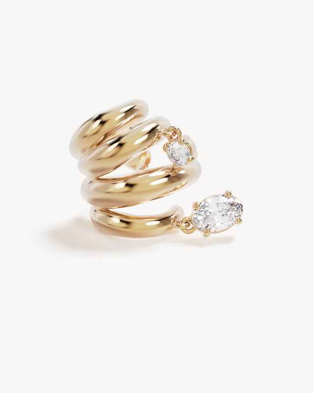 18k Gold Plated In the Stars Illusion Hoops